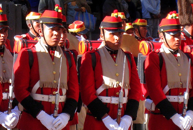 Guards at the presidential palace la paz bolivia