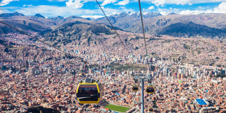 Cable car in La Paz Bolivia